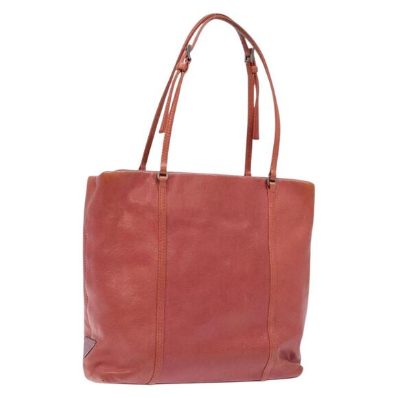 PRADA Hand Bag Leather Pink Silver - Picture 1 of 9